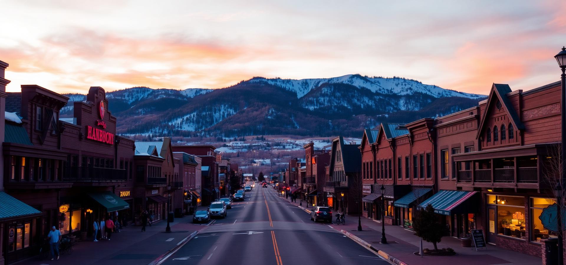Mountain town main street at golden hour — Crested Butte and the Gunnison Valley