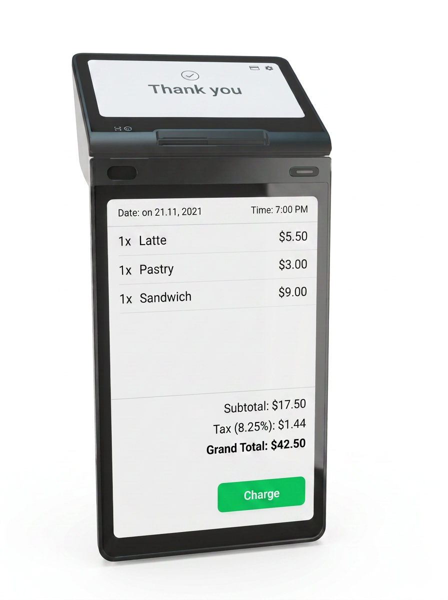 TrailStation 8 dual-screen Android POS with customer-facing display